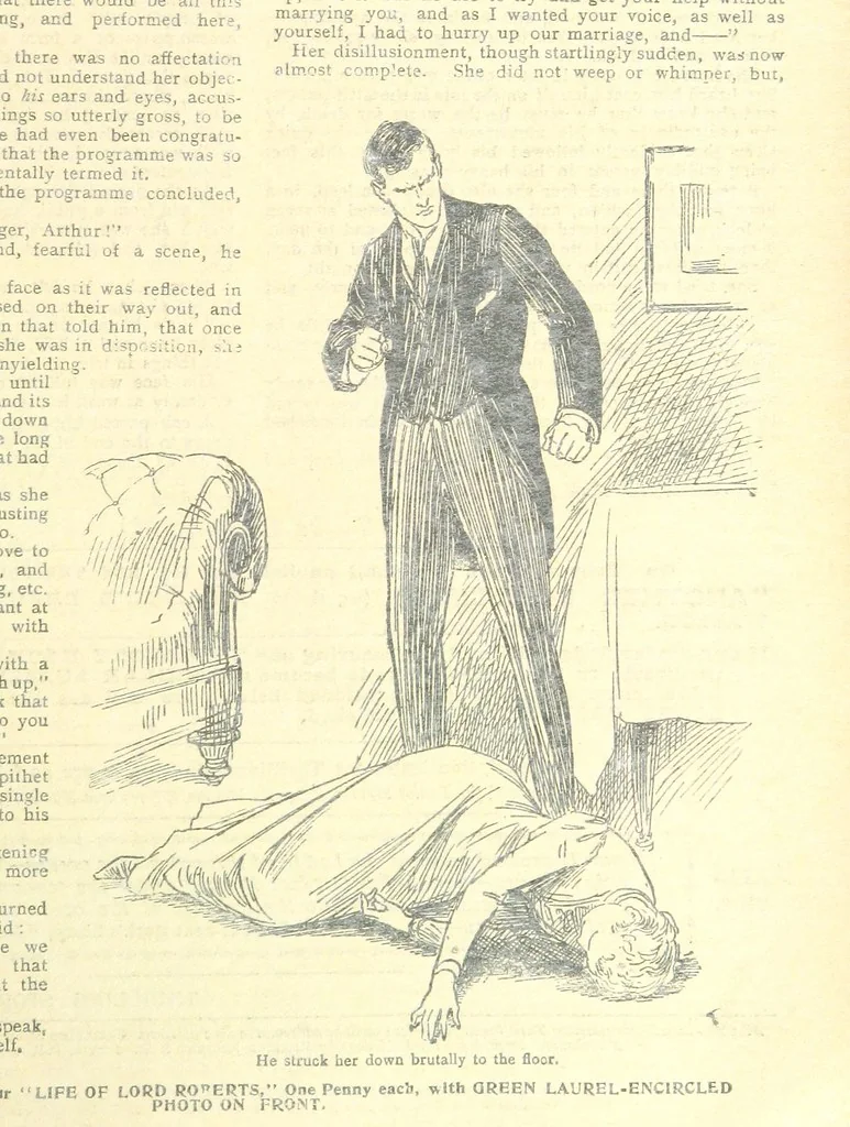 An illustration from Thrilling Life Stories for the Masses, 1892, leaf 263