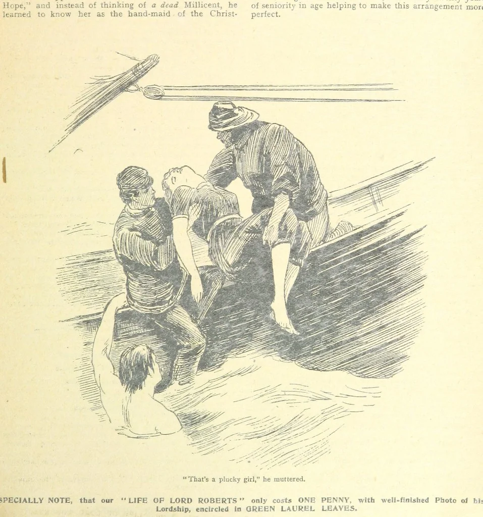 An illustration from Thrilling Life Stories for the Masses, 1892, leaf 277