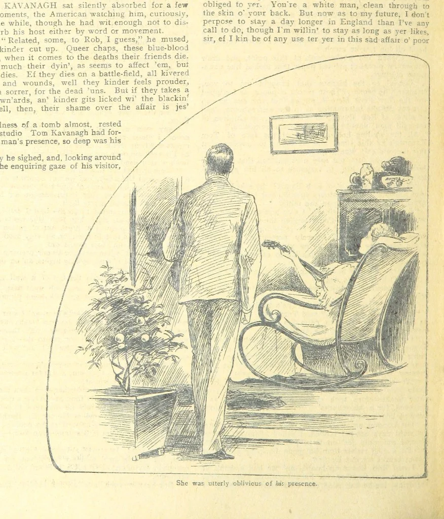 An illustration from Thrilling Life Stories for the Masses, 1892, leaf 294