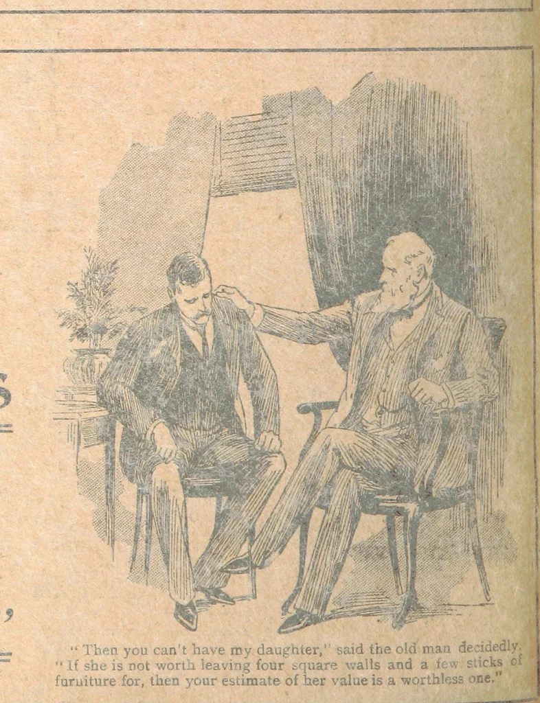 An illustration from Thrilling Life Stories for the Masses, 1892, leaf 306