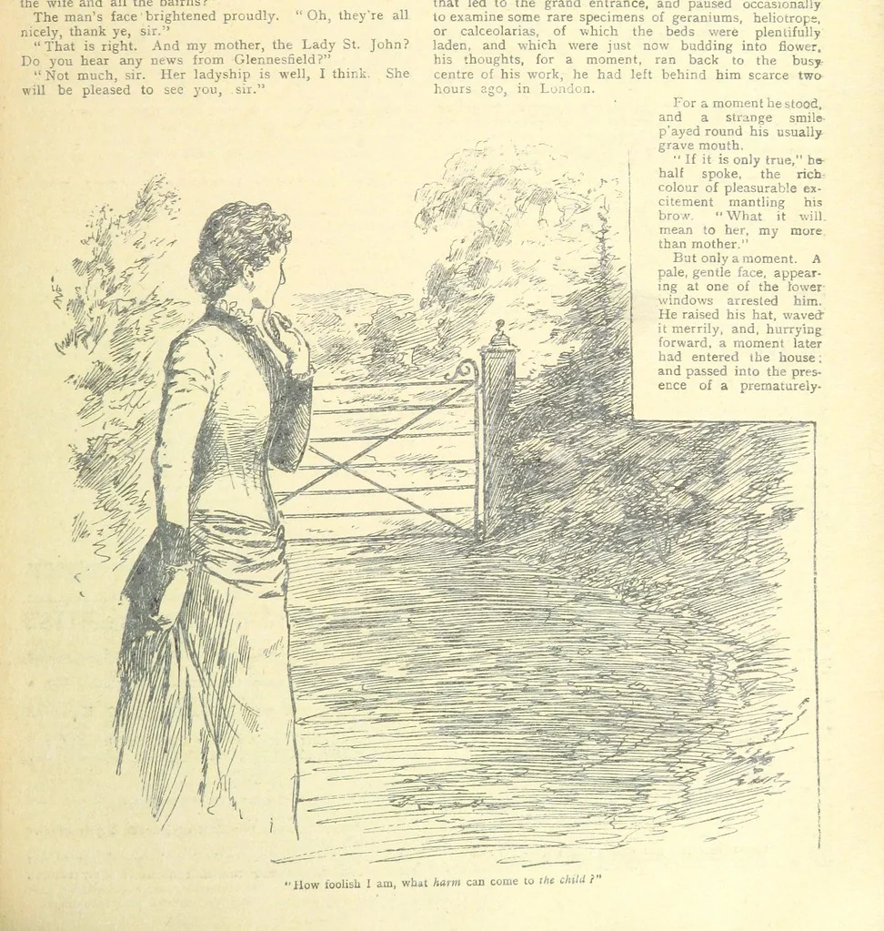 An illustration from Thrilling Life Stories for the Masses, 1892, leaf 309