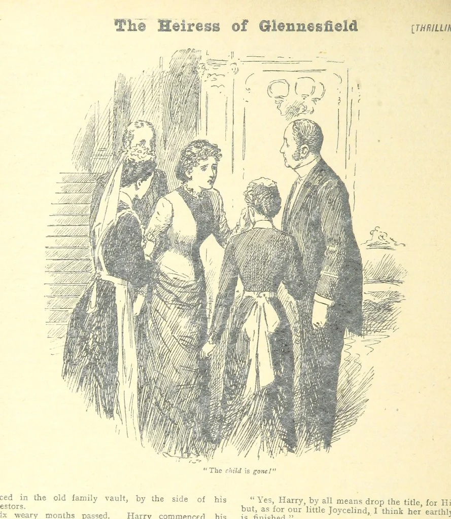 An illustration from Thrilling Life Stories for the Masses, 1892, leaf 312