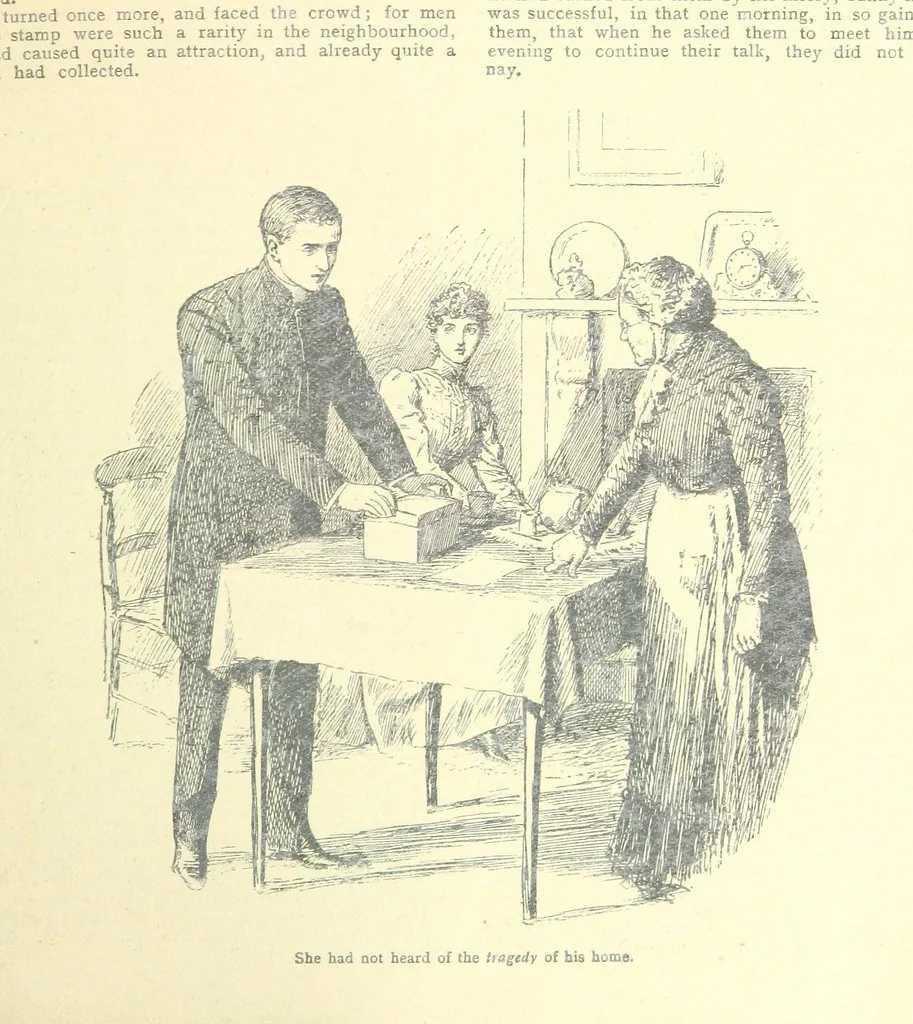 An illustration from Thrilling Life Stories for the Masses, 1892, leaf 317