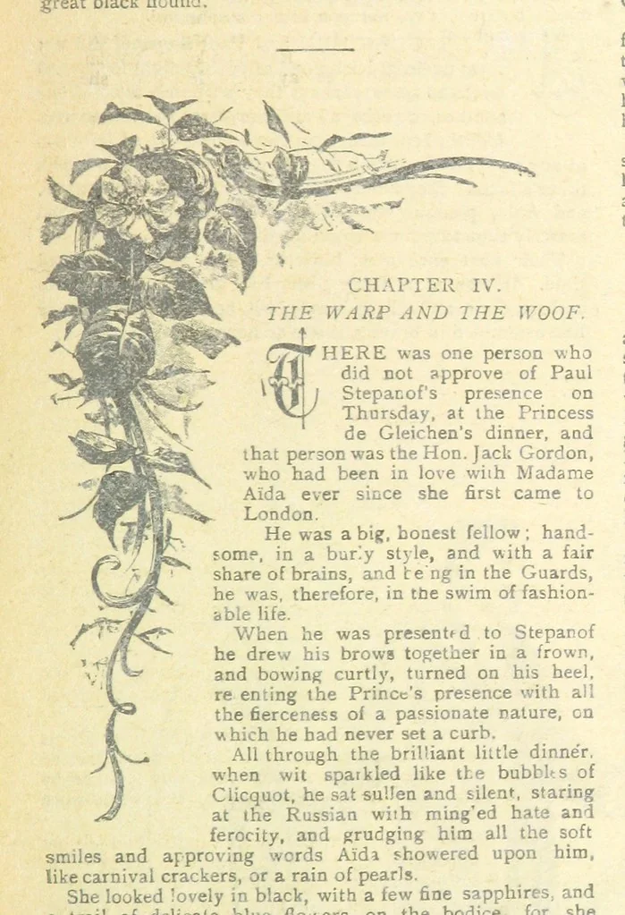 An illustration from Thrilling Life Stories for the Masses, 1892, leaf 355