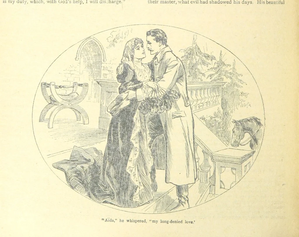 An illustration from Thrilling Life Stories for the Masses, 1892, leaf 360