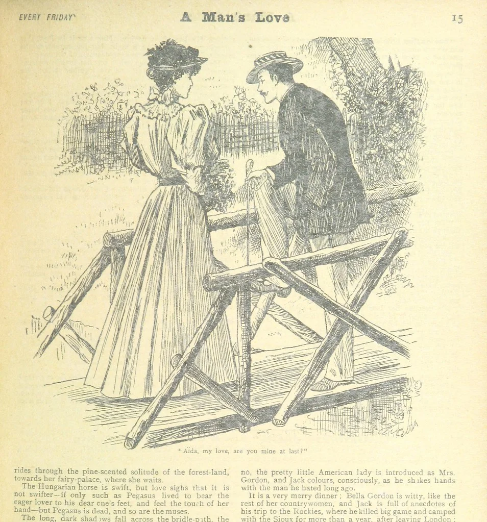 An illustration from Thrilling Life Stories for the Masses, 1892, leaf 363