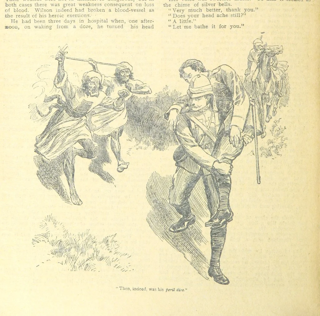 An illustration from Thrilling Life Stories for the Masses, 1892, leaf 374