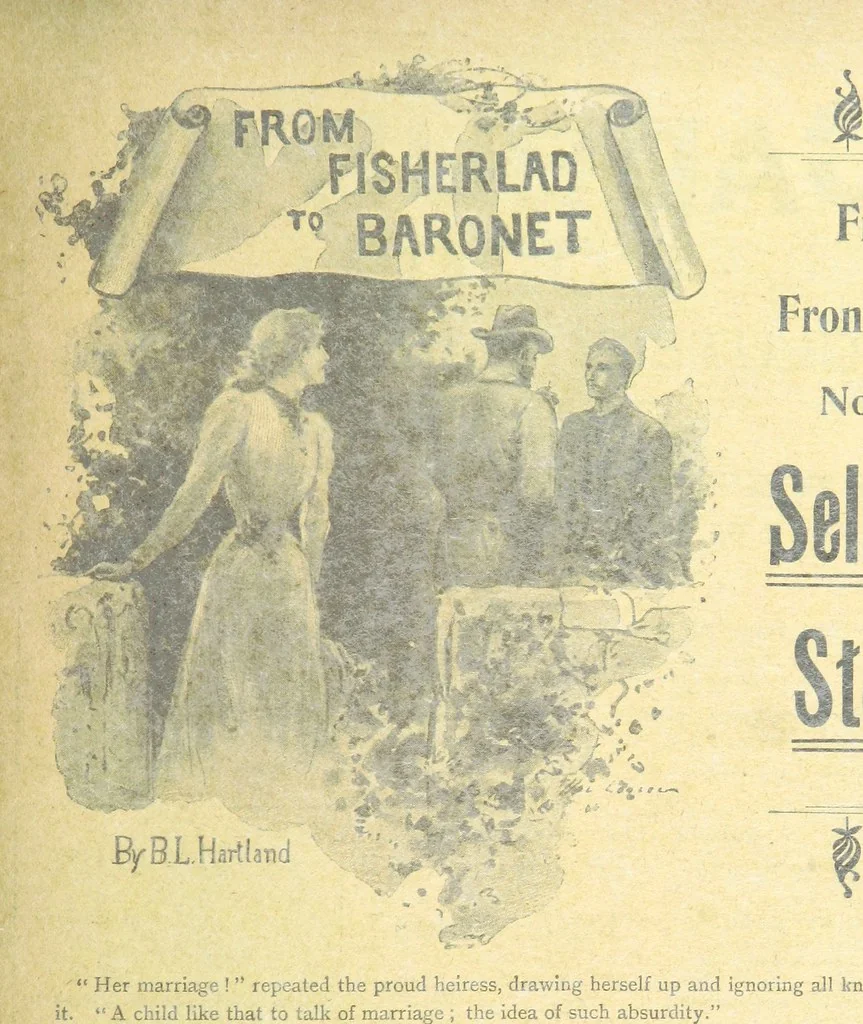 An illustration from Thrilling Life Stories for the Masses, 1892, leaf 385