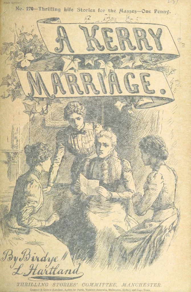 An illustration from Thrilling Life Stories for the Masses, 1892, leaf 387