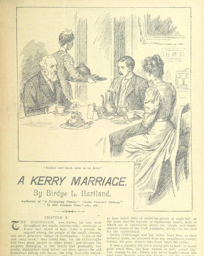 An illustration from Thrilling Life Stories for the Masses, 1892, leaf 389