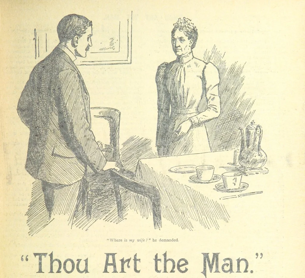 An illustration from Thrilling Life Stories for the Masses, 1892, leaf 89