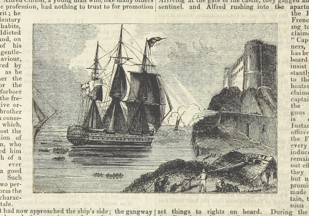 An illustration from Tales of Shipwrecks and Adventures at Sea: ... with celebrated voyages, amusing tales ... and ... anecdotes. Illustrated with ... engravings ... Edited by J. L. No. 1-59, 1846, leaf 140