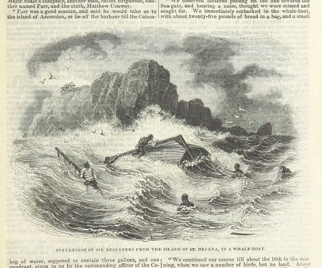 An illustration from Tales of Shipwrecks and Adventures at Sea: ... with celebrated voyages, amusing tales ... and ... anecdotes. Illustrated with ... engravings ... Edited by J. L. No. 1-59, 1846, leaf 201