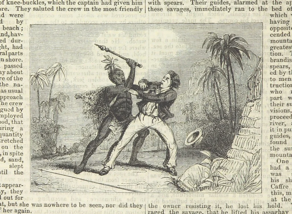 An illustration from Tales of Shipwrecks and Adventures at Sea: ... with celebrated voyages, amusing tales ... and ... anecdotes. Illustrated with ... engravings ... Edited by J. L. No. 1-59, 1846, leaf 220
