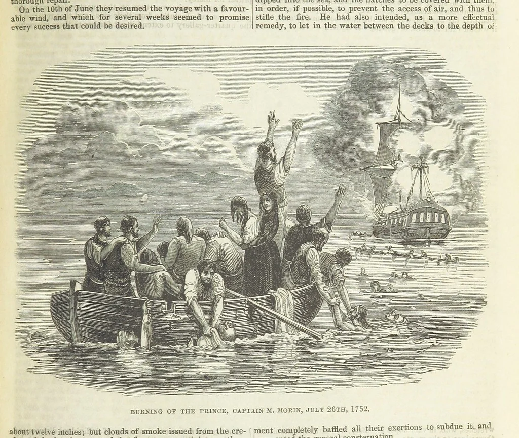 An illustration from Tales of Shipwrecks and Adventures at Sea: ... with celebrated voyages, amusing tales ... and ... anecdotes. Illustrated with ... engravings ... Edited by J. L. No. 1-59, 1846, leaf 225