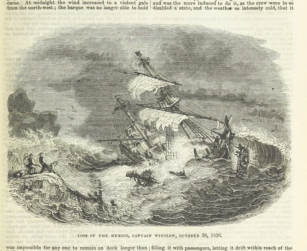 An illustration from Tales of Shipwrecks and Adventures at Sea: ... with celebrated voyages, amusing tales ... and ... anecdotes. Illustrated with ... engravings ... Edited by J. L. No. 1-59, 1846, leaf 249