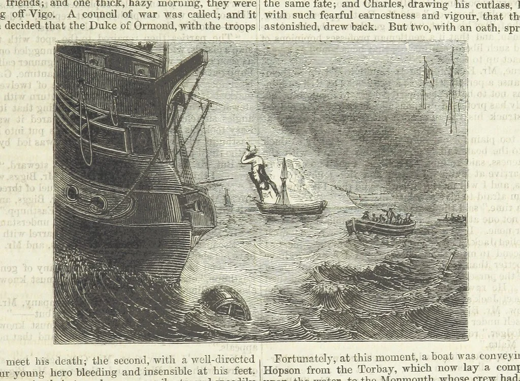An illustration from Tales of Shipwrecks and Adventures at Sea: ... with celebrated voyages, amusing tales ... and ... anecdotes. Illustrated with ... engravings ... Edited by J. L. No. 1-59, 1846, leaf 37
