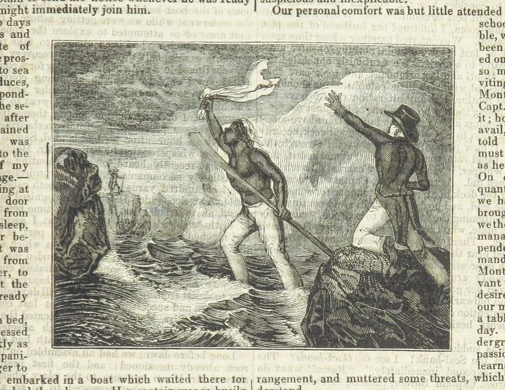 An illustration from Tales of Shipwrecks and Adventures at Sea: ... with celebrated voyages, amusing tales ... and ... anecdotes. Illustrated with ... engravings ... Edited by J. L. No. 1-59, 1846, leaf 373