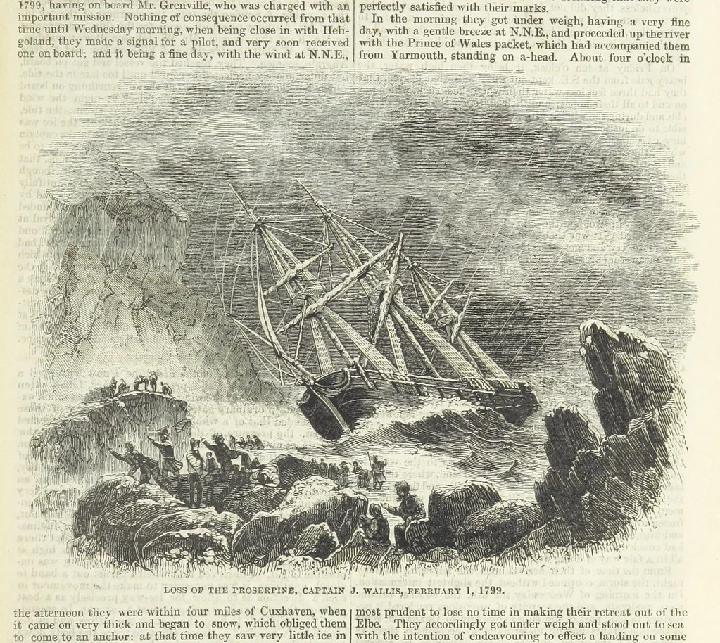 An illustration from Tales of Shipwrecks and Adventures at Sea: ... with celebrated voyages, amusing tales ... and ... anecdotes. Illustrated with ... engravings ... Edited by J. L. No. 1-59, 1846, leaf 41