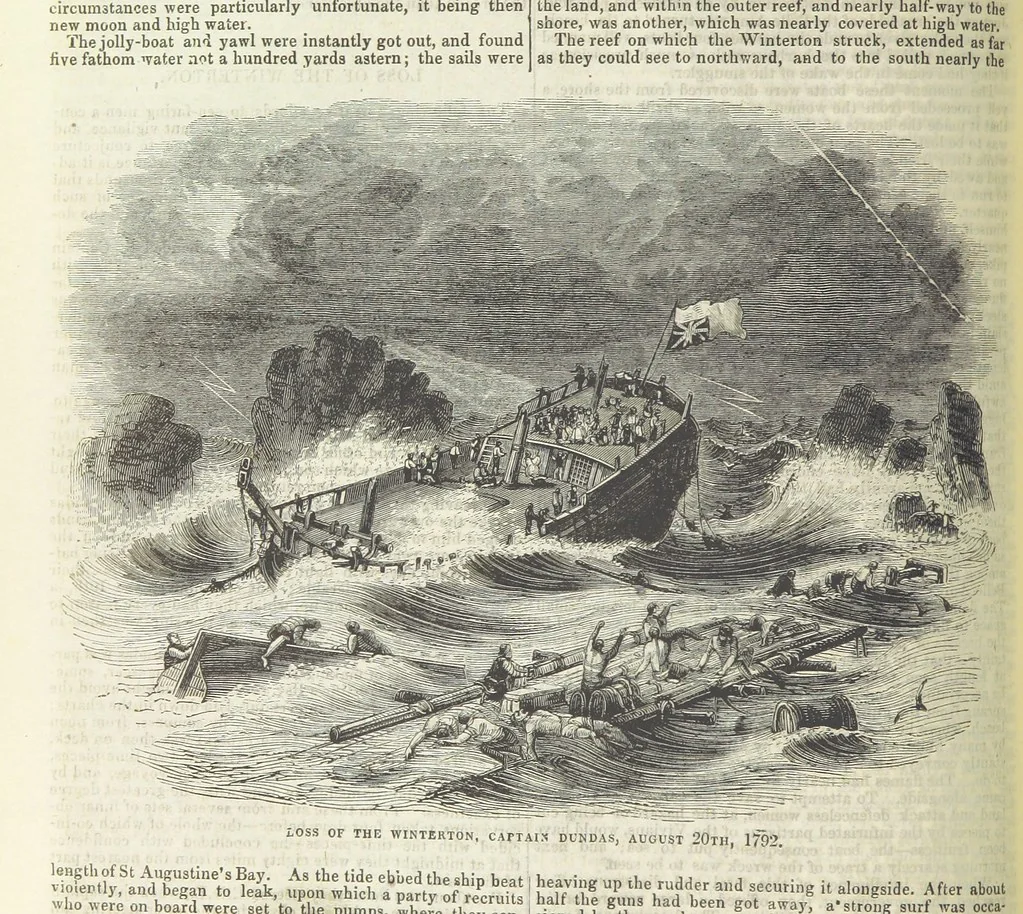 An illustration from Tales of Shipwrecks and Adventures at Sea: ... with celebrated voyages, amusing tales ... and ... anecdotes. Illustrated with ... engravings ... Edited by J. L. No. 1-59, 1846, leaf 440