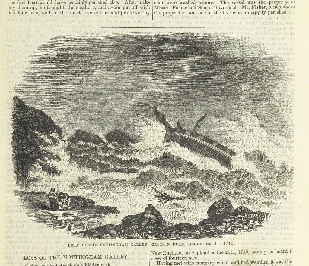 An illustration from Tales of Shipwrecks and Adventures at Sea: ... with celebrated voyages, amusing tales ... and ... anecdotes. Illustrated with ... engravings ... Edited by J. L. No. 1-59, 1846, leaf 45