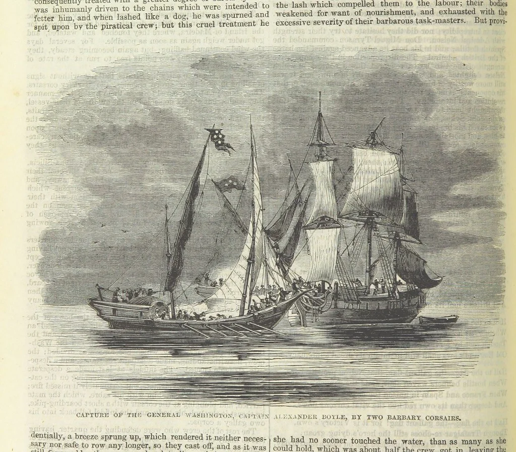 An illustration from Tales of Shipwrecks and Adventures at Sea: ... with celebrated voyages, amusing tales ... and ... anecdotes. Illustrated with ... engravings ... Edited by J. L. No. 1-59, 1846, leaf 456