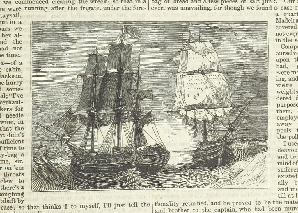 An illustration from Tales of Shipwrecks and Adventures at Sea: ... with celebrated voyages, amusing tales ... and ... anecdotes. Illustrated with ... engravings ... Edited by J. L. No. 1-59, 1846, leaf 469