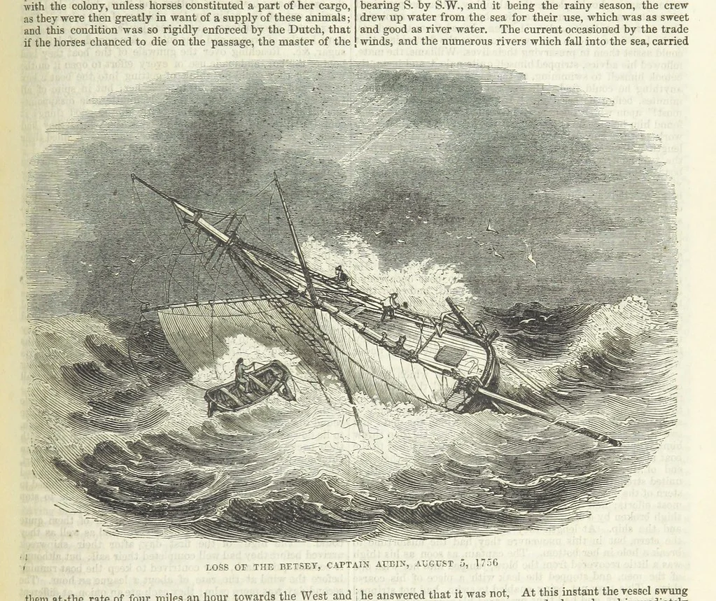 An illustration from Tales of Shipwrecks and Adventures at Sea: ... with celebrated voyages, amusing tales ... and ... anecdotes. Illustrated with ... engravings ... Edited by J. L. No. 1-59, 1846, leaf 473