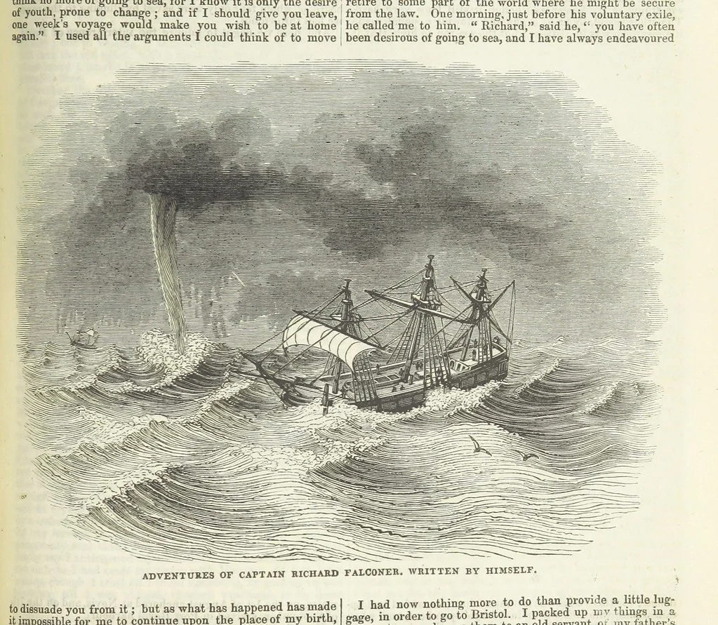 An illustration from Tales of Shipwrecks and Adventures at Sea: ... with celebrated voyages, amusing tales ... and ... anecdotes. Illustrated with ... engravings ... Edited by J. L. No. 1-59, 1846, leaf 481