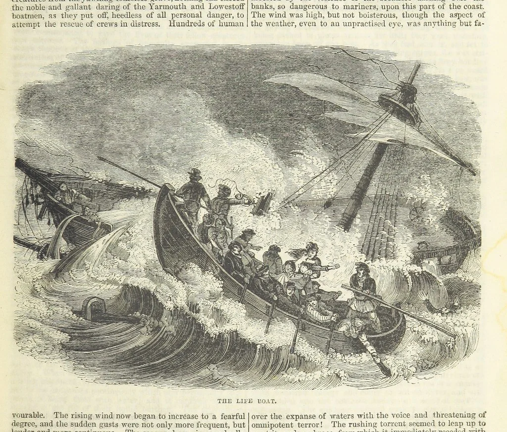 An illustration from Tales of Shipwrecks and Adventures at Sea: ... with celebrated voyages, amusing tales ... and ... anecdotes. Illustrated with ... engravings ... Edited by J. L. No. 1-59, 1846, leaf 49