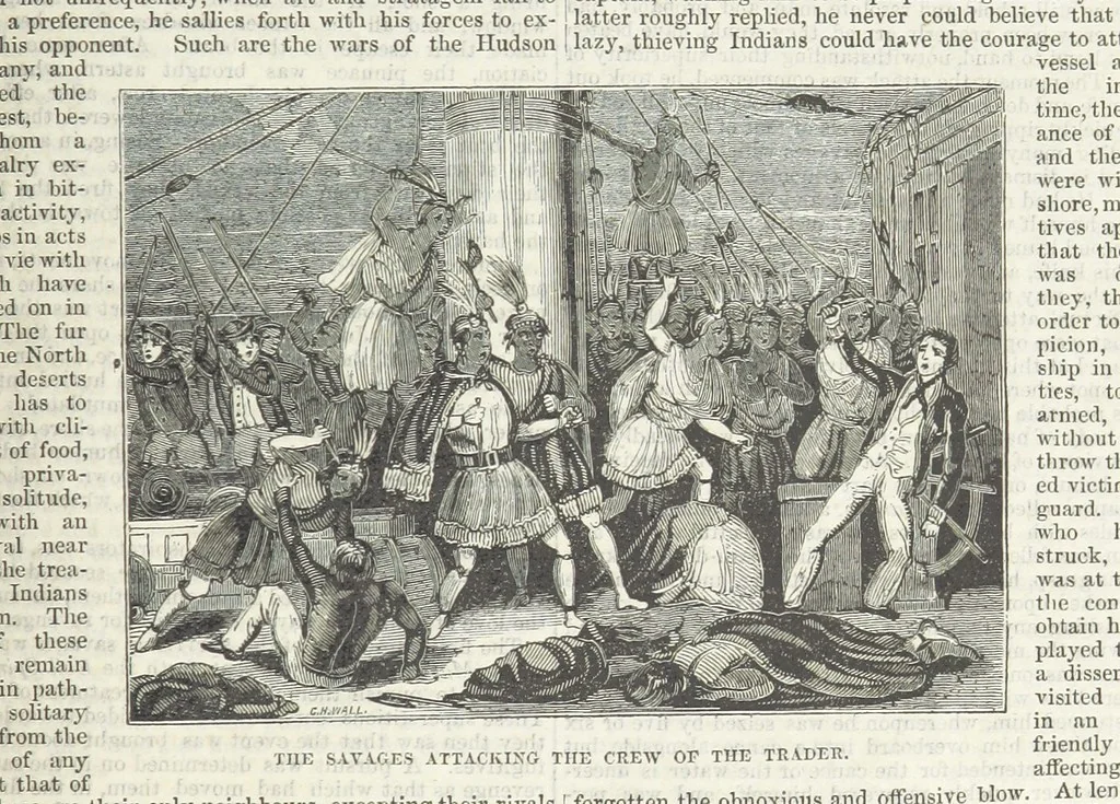 An illustration from Tales of Shipwrecks and Adventures at Sea: ... with celebrated voyages, amusing tales ... and ... anecdotes. Illustrated with ... engravings ... Edited by J. L. No. 1-59, 1846, leaf 501