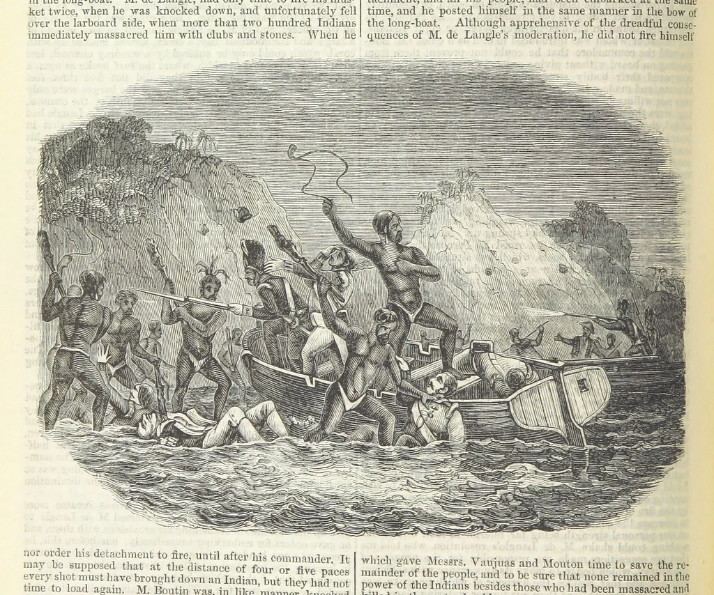 An illustration from Tales of Shipwrecks and Adventures at Sea: ... with celebrated voyages, amusing tales ... and ... anecdotes. Illustrated with ... engravings ... Edited by J. L. No. 1-59, 1846, leaf 552