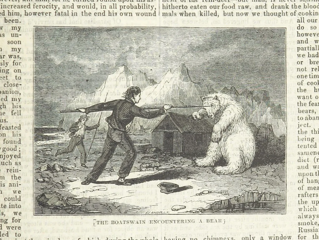 An illustration from Tales of Shipwrecks and Adventures at Sea: ... with celebrated voyages, amusing tales ... and ... anecdotes. Illustrated with ... engravings ... Edited by J. L. No. 1-59, 1846, leaf 557