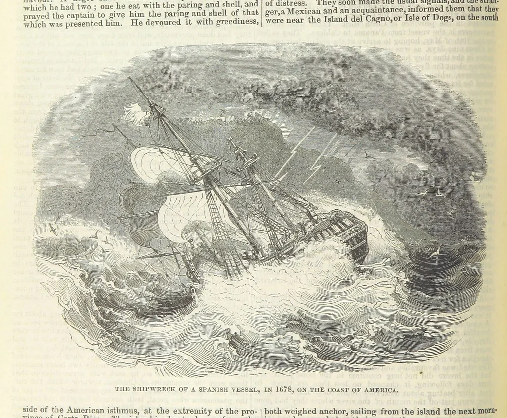 An illustration from Tales of Shipwrecks and Adventures at Sea: ... with celebrated voyages, amusing tales ... and ... anecdotes. Illustrated with ... engravings ... Edited by J. L. No. 1-59, 1846, leaf 600