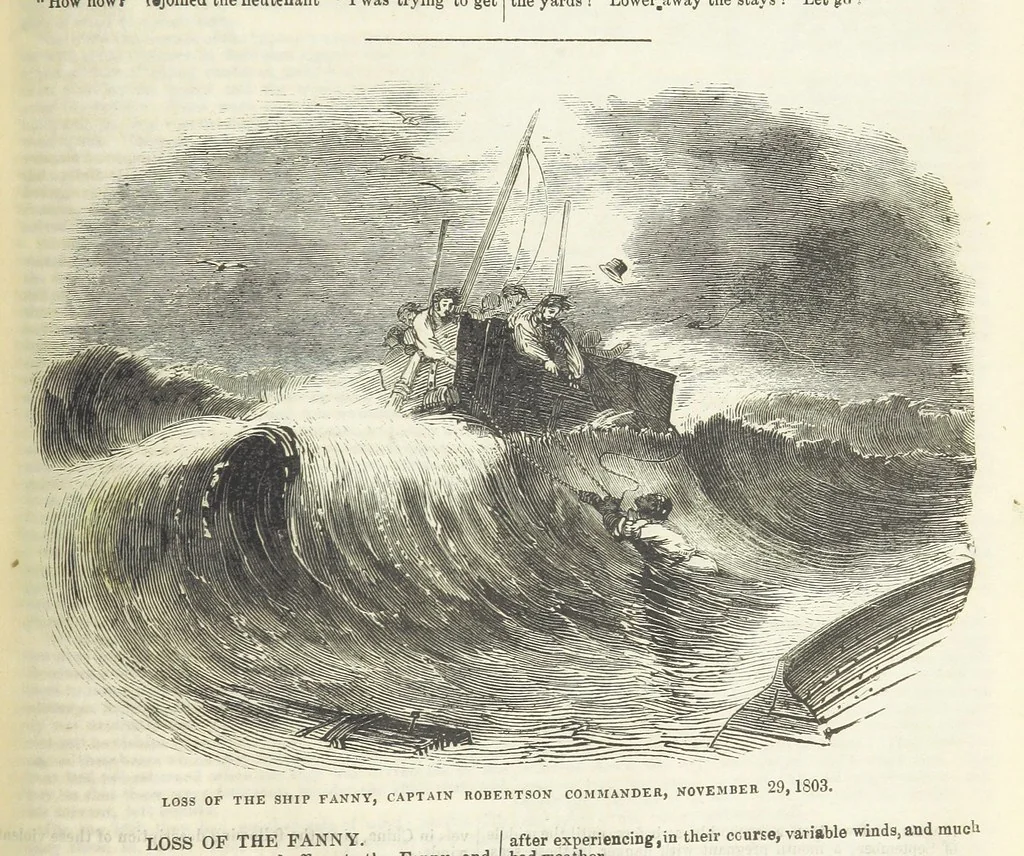 An illustration from Tales of Shipwrecks and Adventures at Sea: ... with celebrated voyages, amusing tales ... and ... anecdotes. Illustrated with ... engravings ... Edited by J. L. No. 1-59, 1846, leaf 657