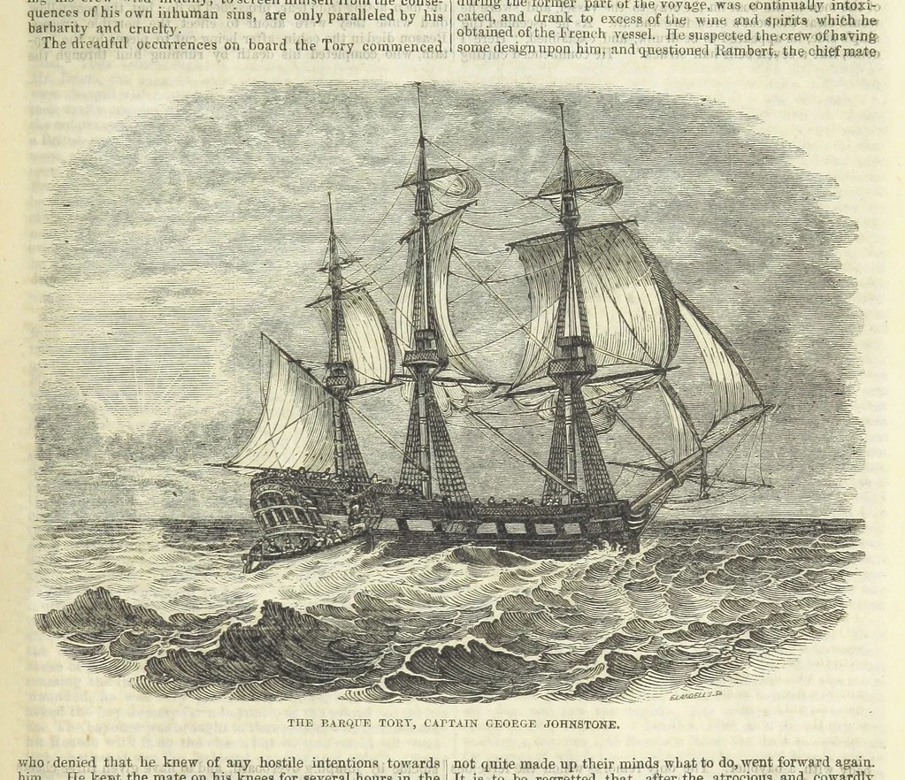 An illustration from Tales of Shipwrecks and Adventures at Sea: ... with celebrated voyages, amusing tales ... and ... anecdotes. Illustrated with ... engravings ... Edited by J. L. No. 1-59, 1846, leaf 689