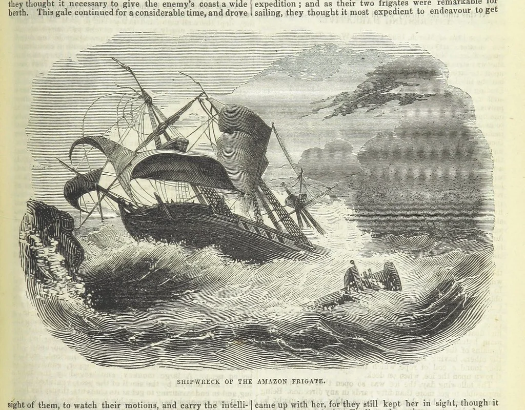 An illustration from Tales of Shipwrecks and Adventures at Sea: ... with celebrated voyages, amusing tales ... and ... anecdotes. Illustrated with ... engravings ... Edited by J. L. No. 1-59, 1846, leaf 753