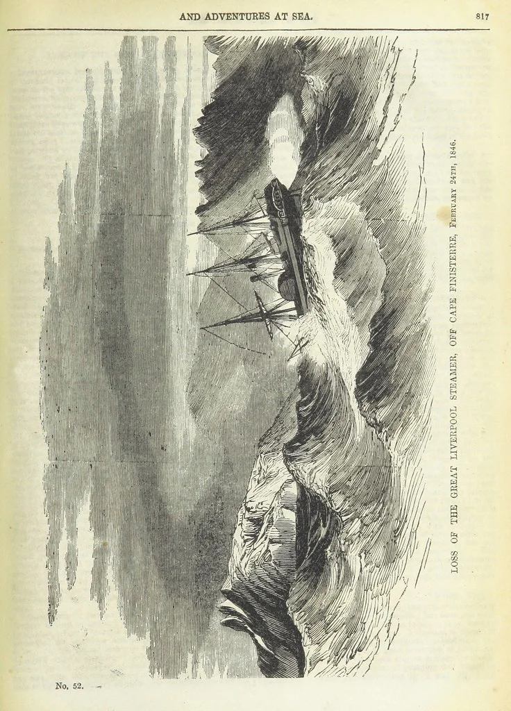 An illustration from Tales of Shipwrecks and Adventures at Sea: ... with celebrated voyages, amusing tales ... and ... anecdotes. Illustrated with ... engravings ... Edited by J. L. No. 1-59, 1846, leaf 833