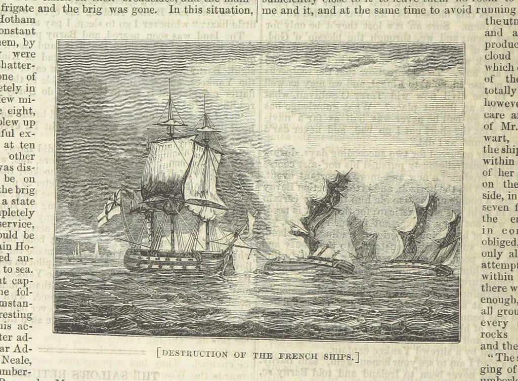An illustration from Tales of Shipwrecks and Adventures at Sea: ... with celebrated voyages, amusing tales ... and ... anecdotes. Illustrated with ... engravings ... Edited by J. L. No. 1-59, 1846, leaf 920