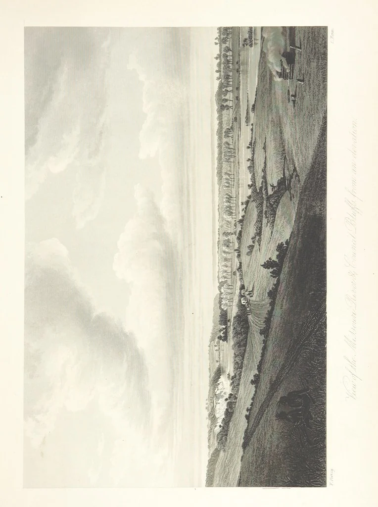 An illustration from Route from Liverpool to Great Salt Lake Valley illustrated ... from sketches ... by Frederick Piercy, and containing a map of the overland portion of the journey. Edited by J. Linforth. [With plates, including portraits, 1855, leaf 179
