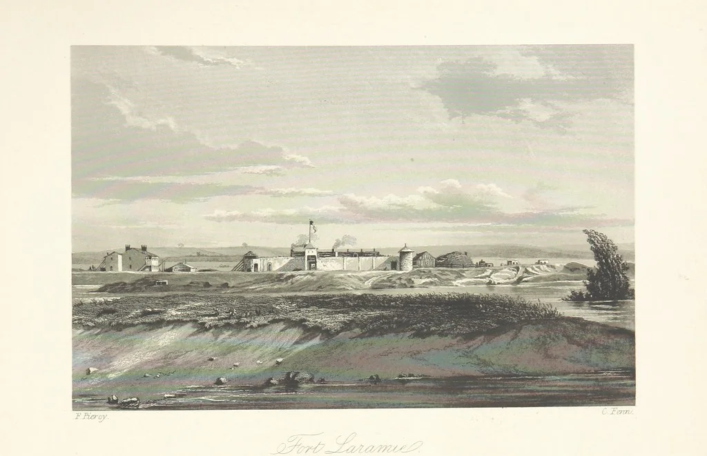 An illustration from Route from Liverpool to Great Salt Lake Valley illustrated ... from sketches ... by Frederick Piercy, and containing a map of the overland portion of the journey. Edited by J. Linforth. [With plates, including portraits, 1855, leaf 205