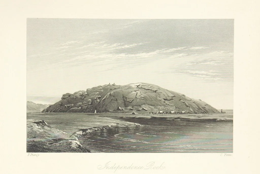 An illustration from Route from Liverpool to Great Salt Lake Valley illustrated ... from sketches ... by Frederick Piercy, and containing a map of the overland portion of the journey. Edited by J. Linforth. [With plates, including portraits, 1855, leaf 209