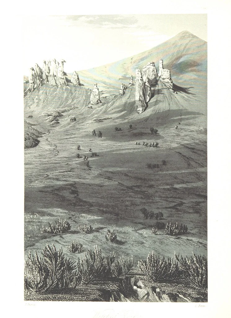 An illustration from Route from Liverpool to Great Salt Lake Valley illustrated ... from sketches ... by Frederick Piercy, and containing a map of the overland portion of the journey. Edited by J. Linforth. [With plates, including portraits, 1855, leaf 220