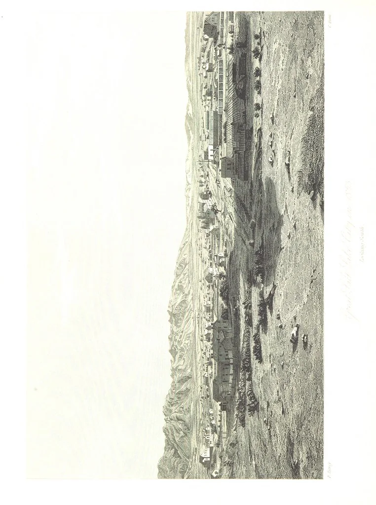 An illustration from Route from Liverpool to Great Salt Lake Valley illustrated ... from sketches ... by Frederick Piercy, and containing a map of the overland portion of the journey. Edited by J. Linforth. [With plates, including portraits, 1855, leaf 236