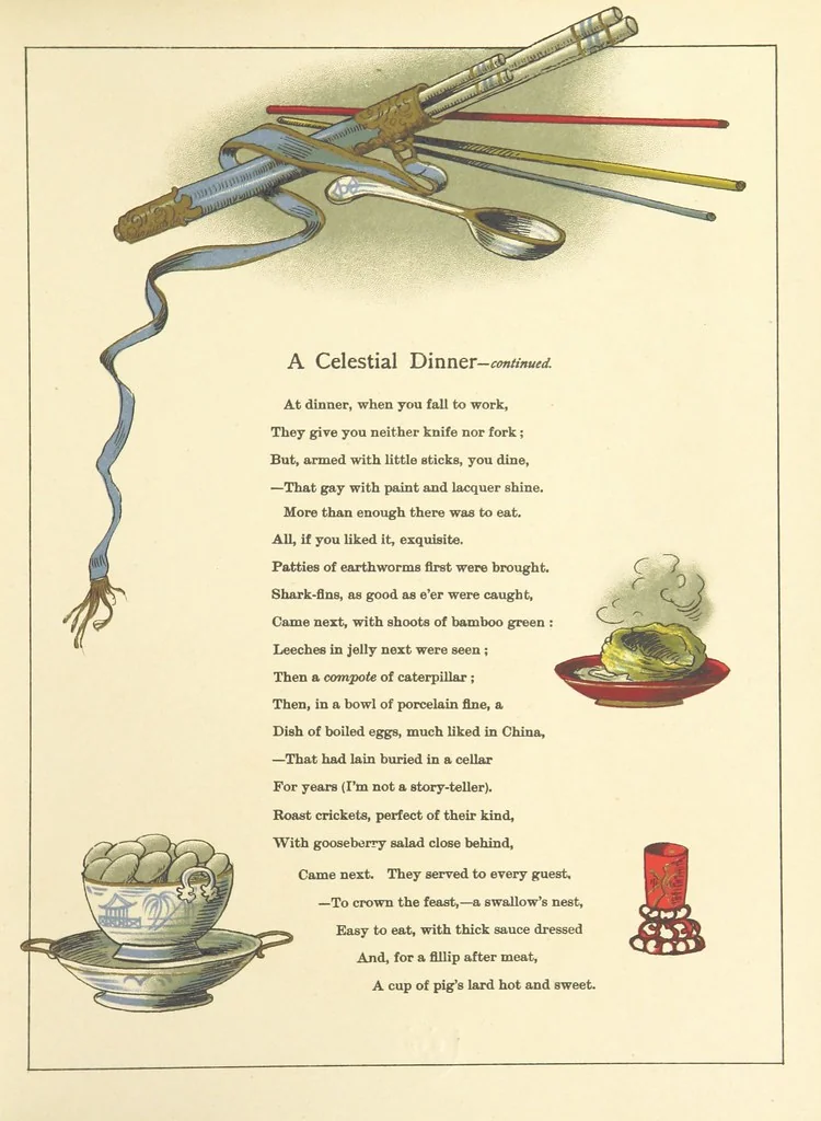 An illustration from John Chinaman. Description versified by R. L, 1891, leaf 13