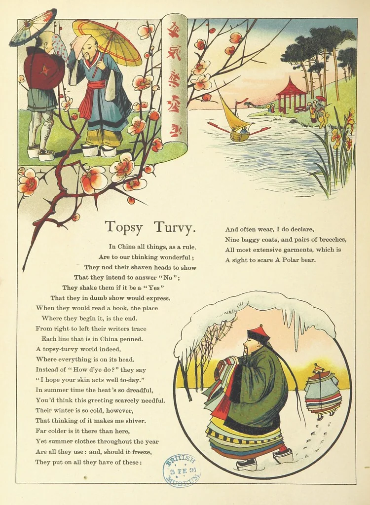 An illustration from John Chinaman. Description versified by R. L, 1891, leaf 14