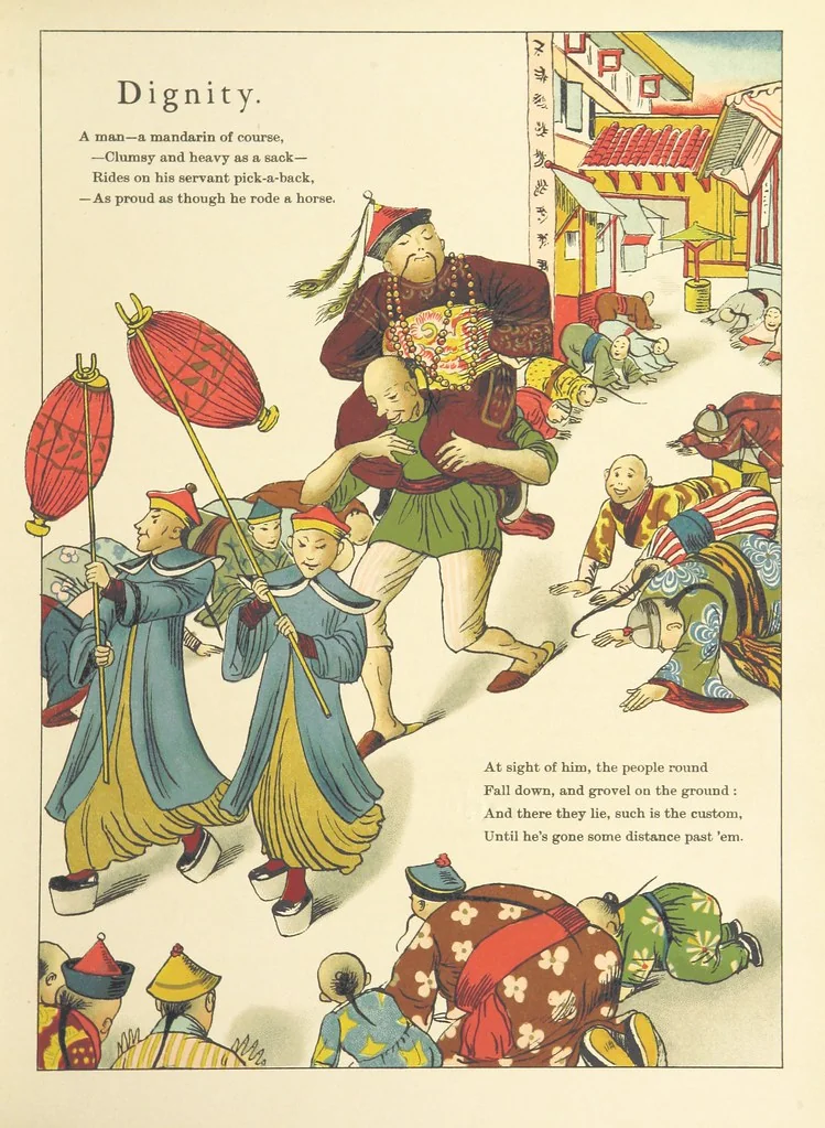 An illustration from John Chinaman. Description versified by R. L, 1891, leaf 21