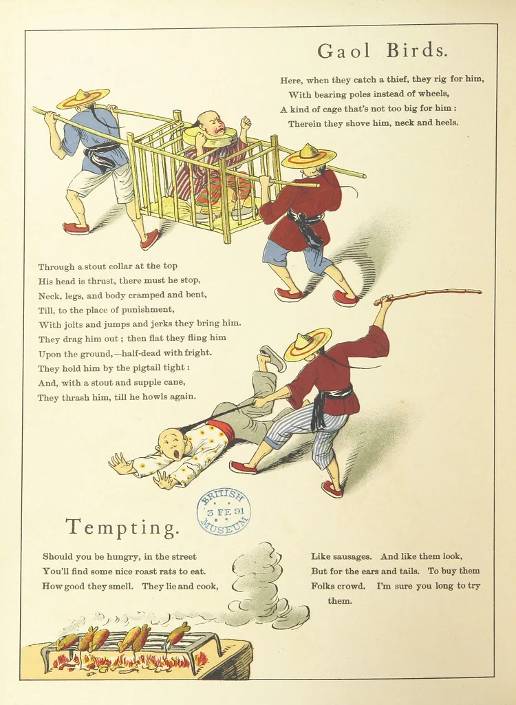 An illustration from John Chinaman. Description versified by R. L, 1891, leaf 22