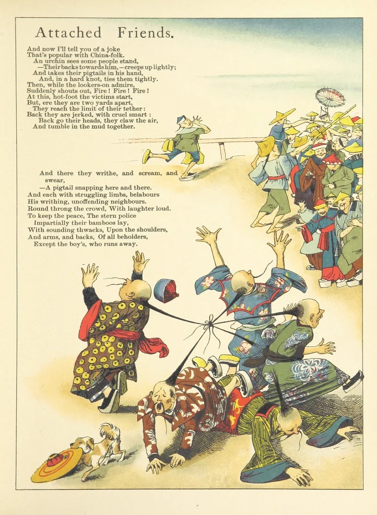 An illustration from John Chinaman. Description versified by R. L, 1891, leaf 23