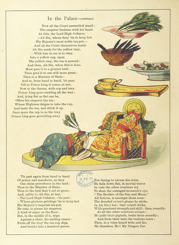 An illustration from John Chinaman. Description versified by R. L, 1891, leaf 32